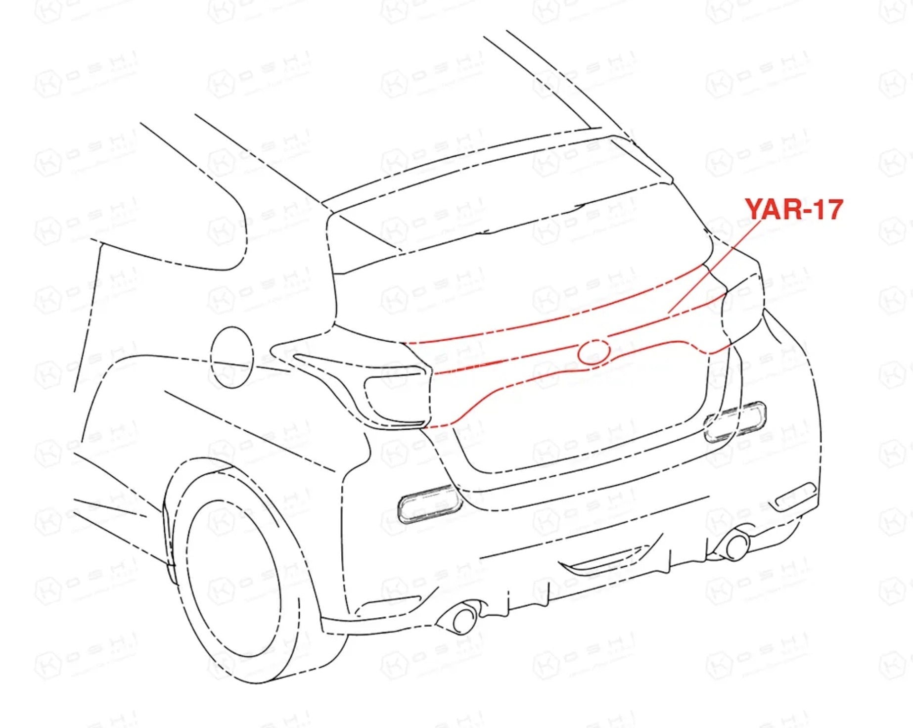 JH Toyota GR Yaris Carbon Kofferraumleiste