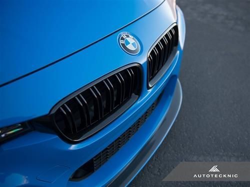 AutoTecknic Glazing Black Kühlergrill für Doppellamellen für BMW 3er F30