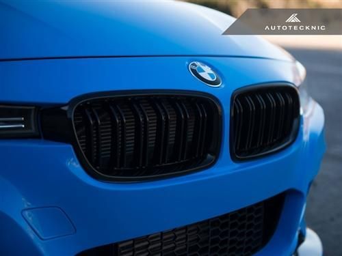 AutoTecknic Glazing Black Kühlergrill für Doppellamellen für BMW 3er F30