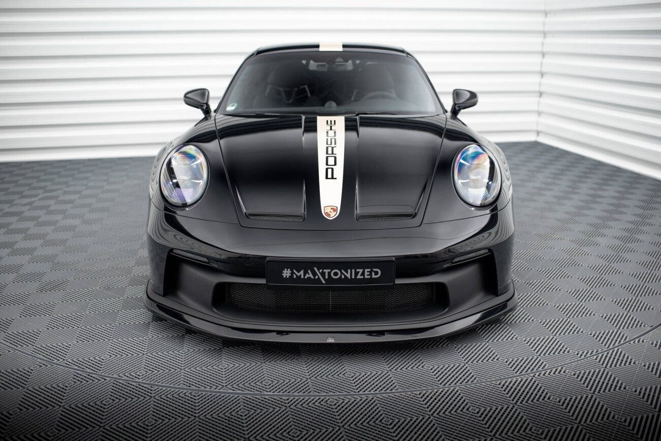 Maxton Design Cup Spoilerlippe für Porsche 911 992 GT3 schwarz Hochglanz