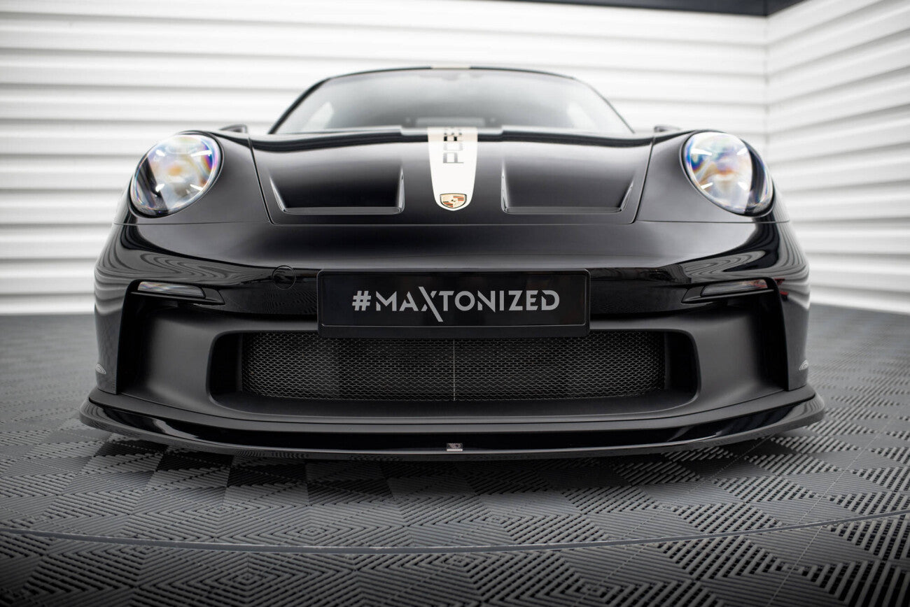 Maxton Design Cup Spoilerlippe für Porsche 911 992 GT3 schwarz Hochglanz
