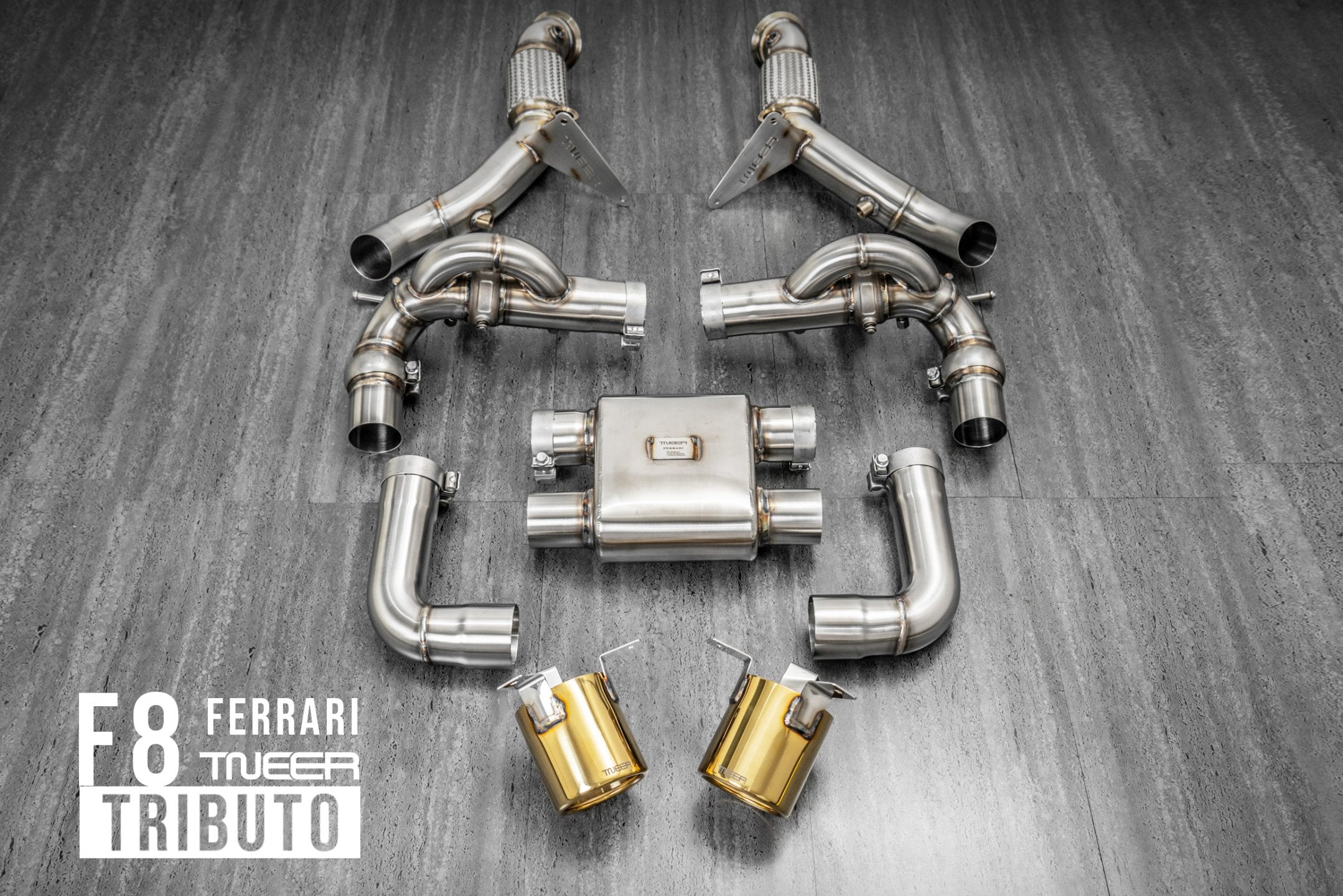 TNEER flap exhaust system for the Ferrari F8 Tributo 