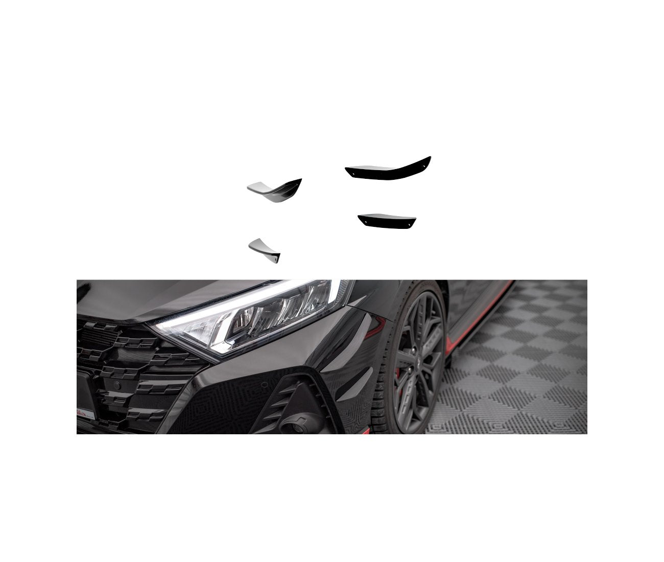 MAXTON DESIGN Stoßstangenflügel vorne Canards für Hyundai I20 N Mk3