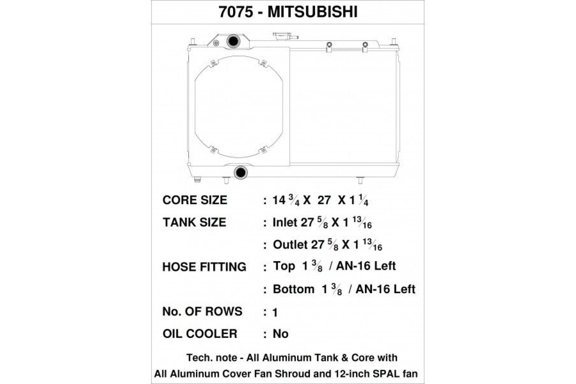 Refroidisseur d'eau échangeur CSF pour Mitsubishi Lancer Evo 7, 8, 9 