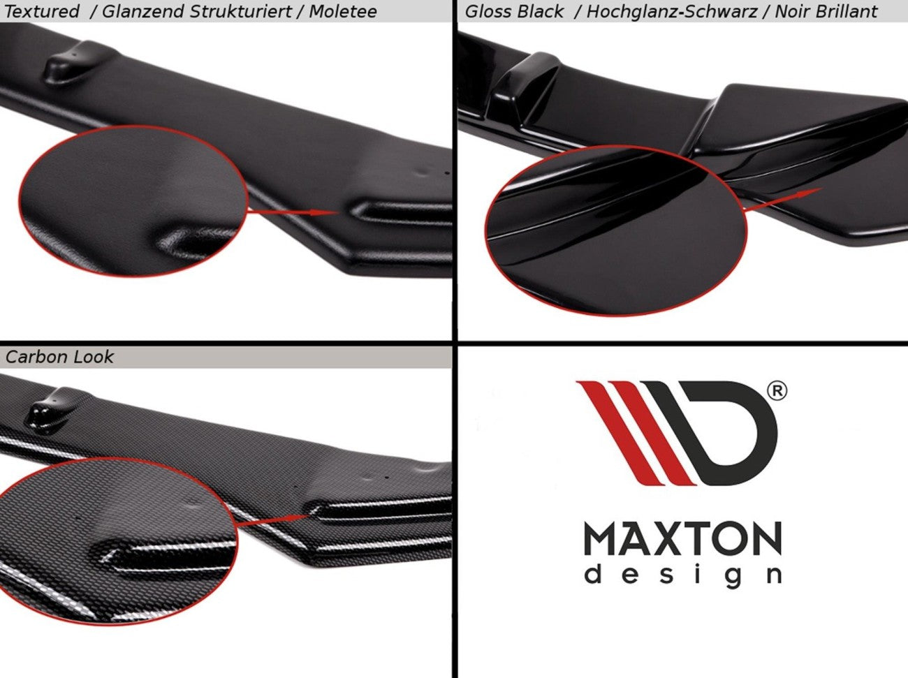 MAXTON DESIGN Cup Spoilerlippe+Flaps V.2 Volkswagen Golf R Mk8