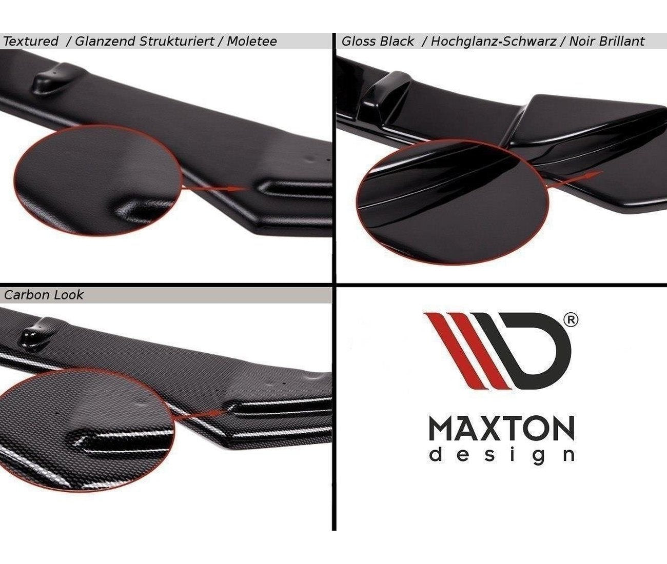 MAXTON DESIGN Cup Spoilerlippe Front Ansatz V.1 für Seat Leon Mk3 Cupra/ FR Facelift - Turbologic