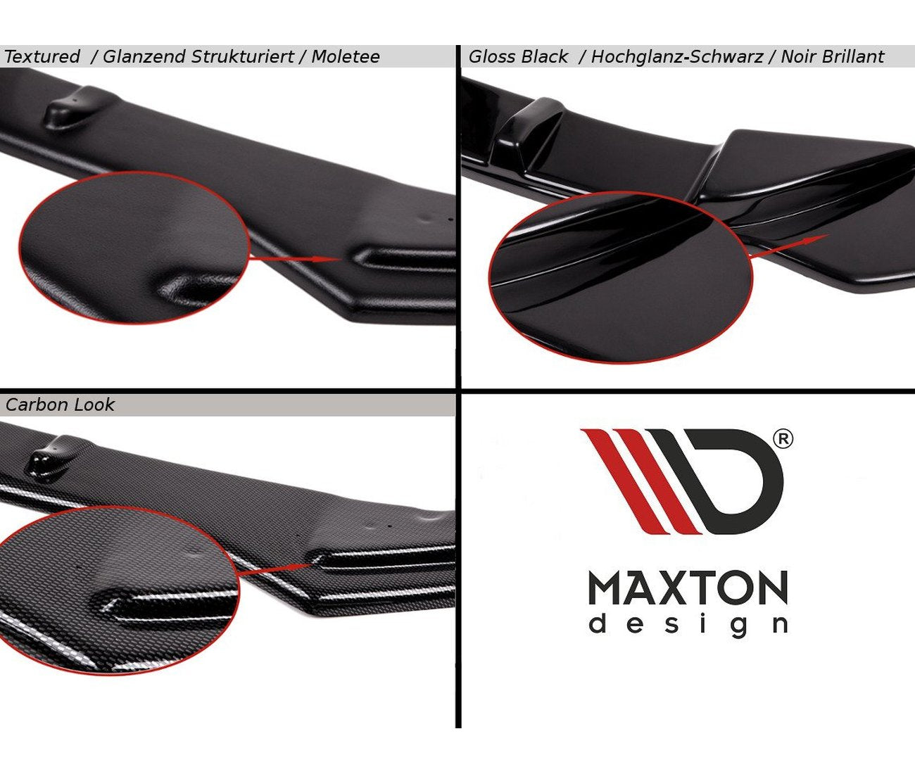 MAXTON DESIGN Cup Spoilerlippe Front Ansatz V.2 für Audi RS3 8V FL Limousine - Turbologic