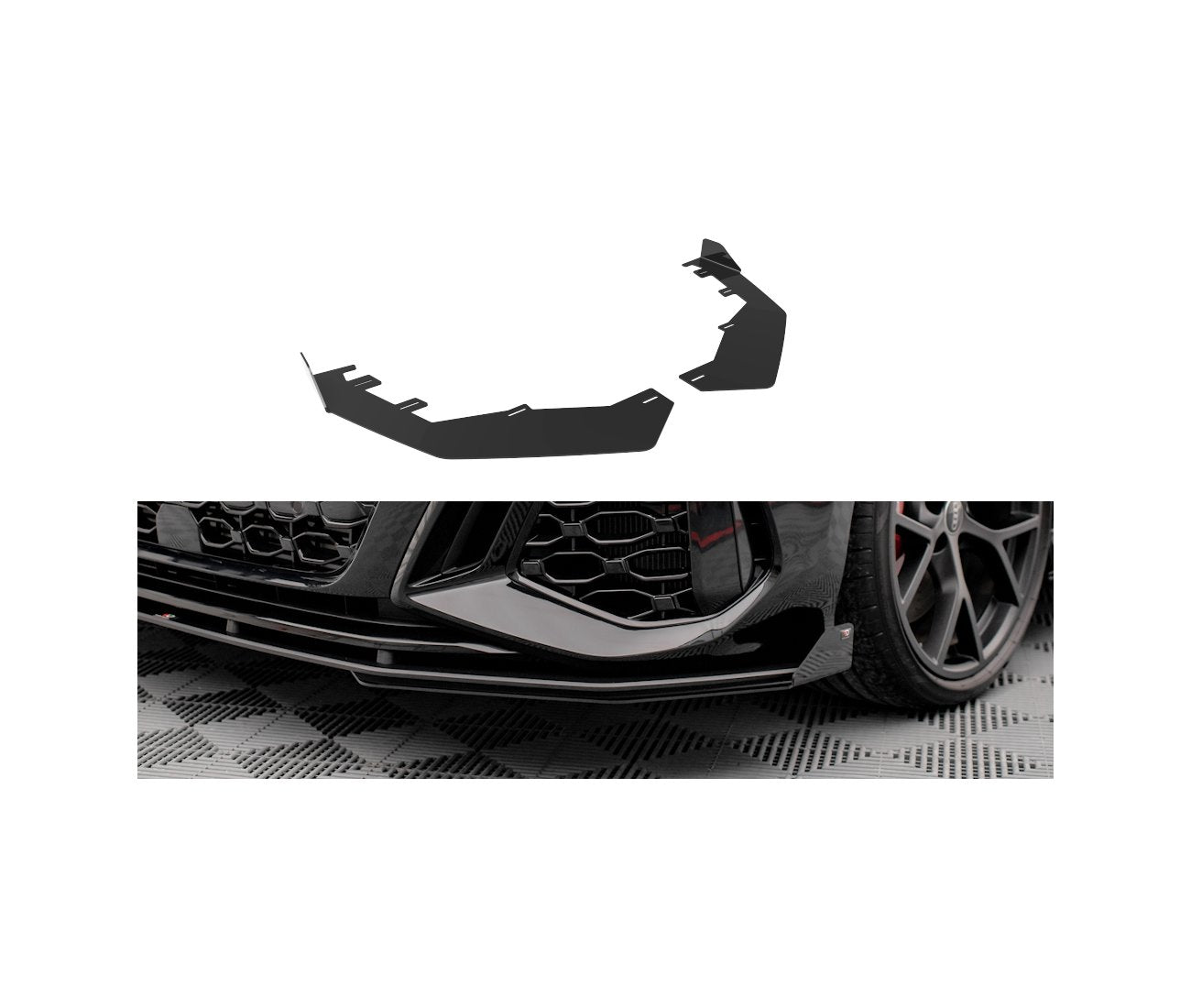 MAXTON DESIGN Front Flaps Audi RS3 Sportback 8Y schwarz Hochglanz
